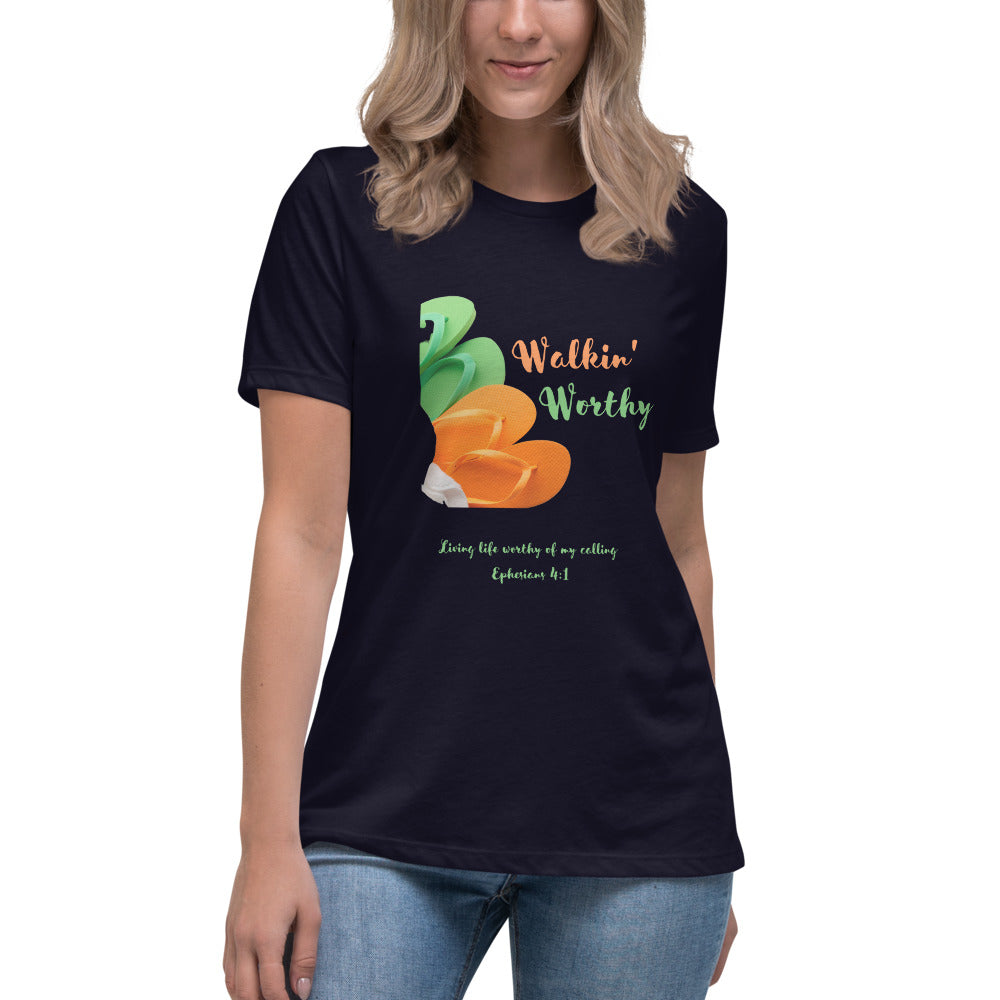 #5a_Walkin Worthy: Women's Relaxed T-Shirt